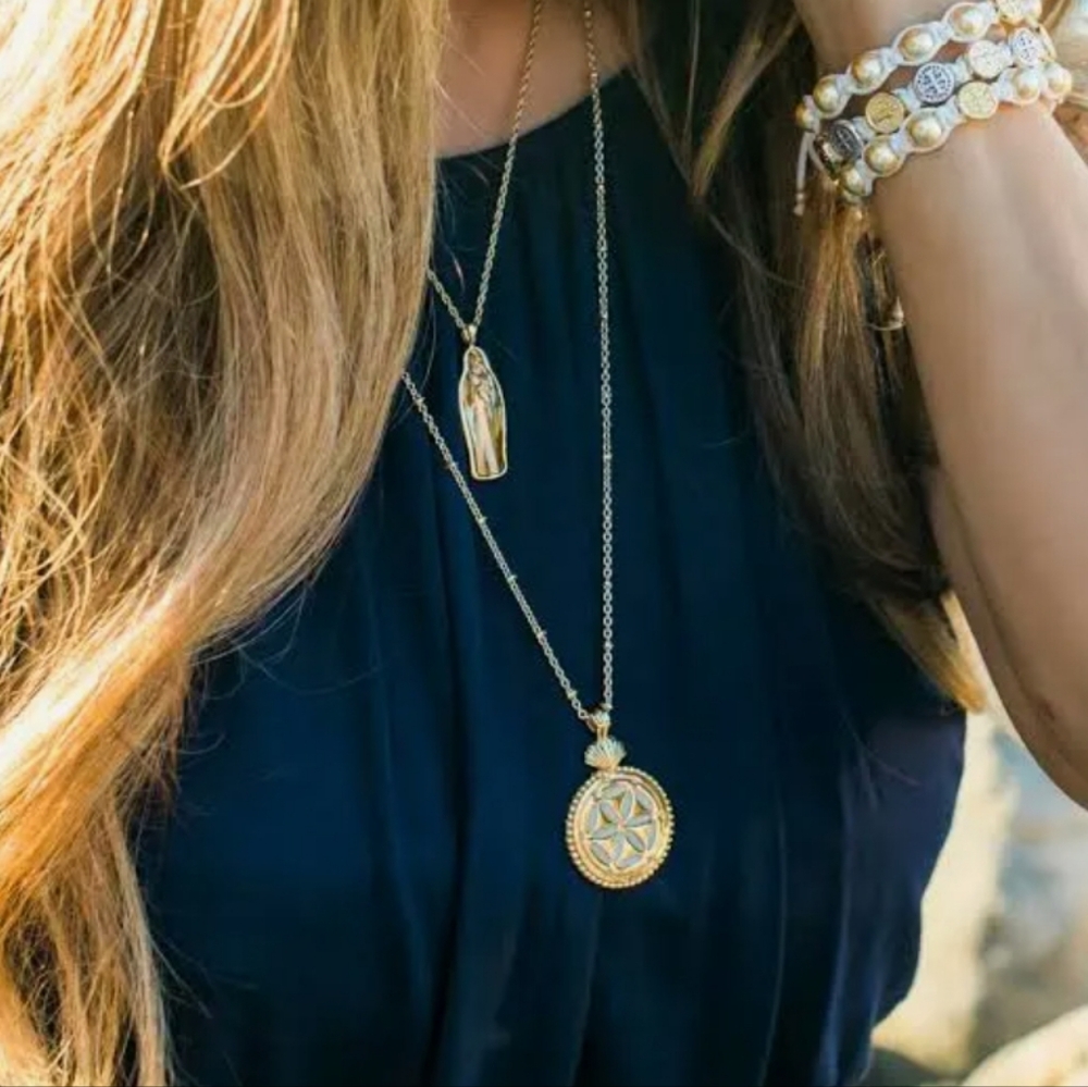 My SAINT My HERO Gold Magdalena Medallion Necklace